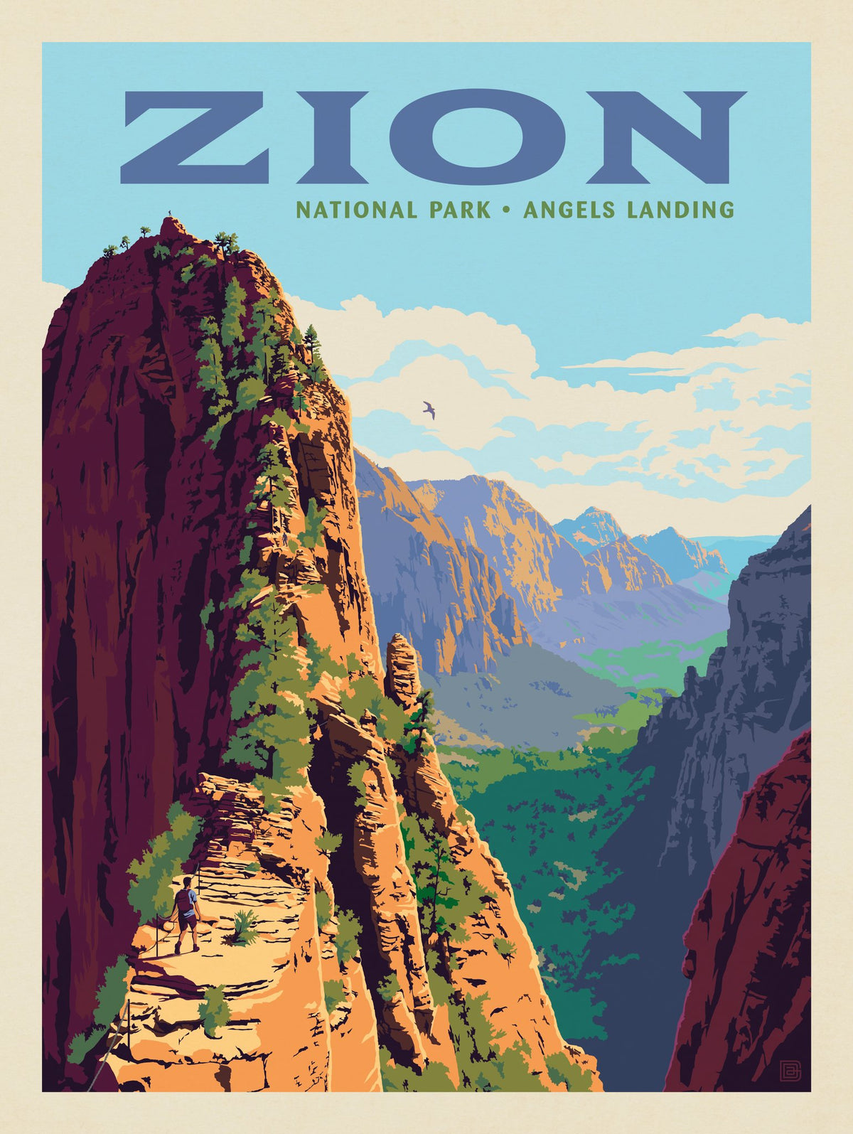 Zion National Park: Ascent To Angels Landing (Vertical) - Puzzle - Artwork