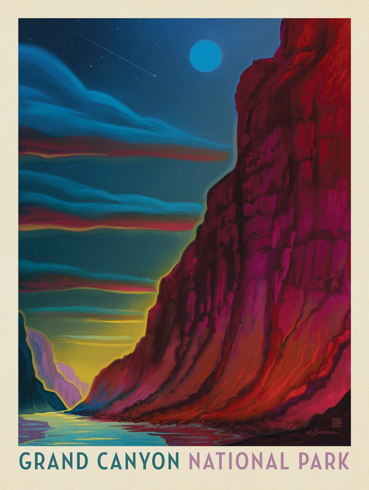 Grand Canyon National Park: Moonrise - Puzzle - Artwork