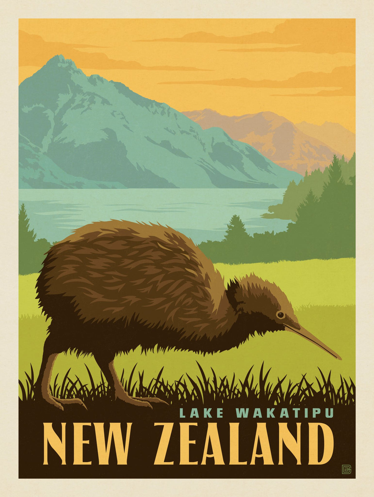 New Zealand: Lake Wakatipu (Kiwi) - Puzzle - Artwork