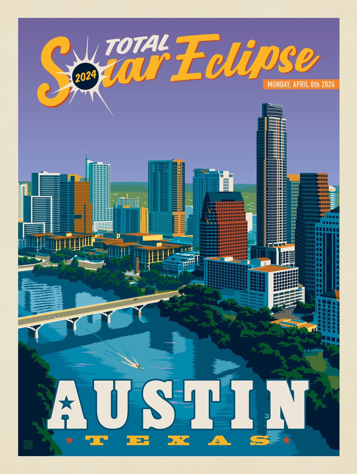 2024 Total Solar Eclipse: Austin, Texas - Puzzle - Artwork