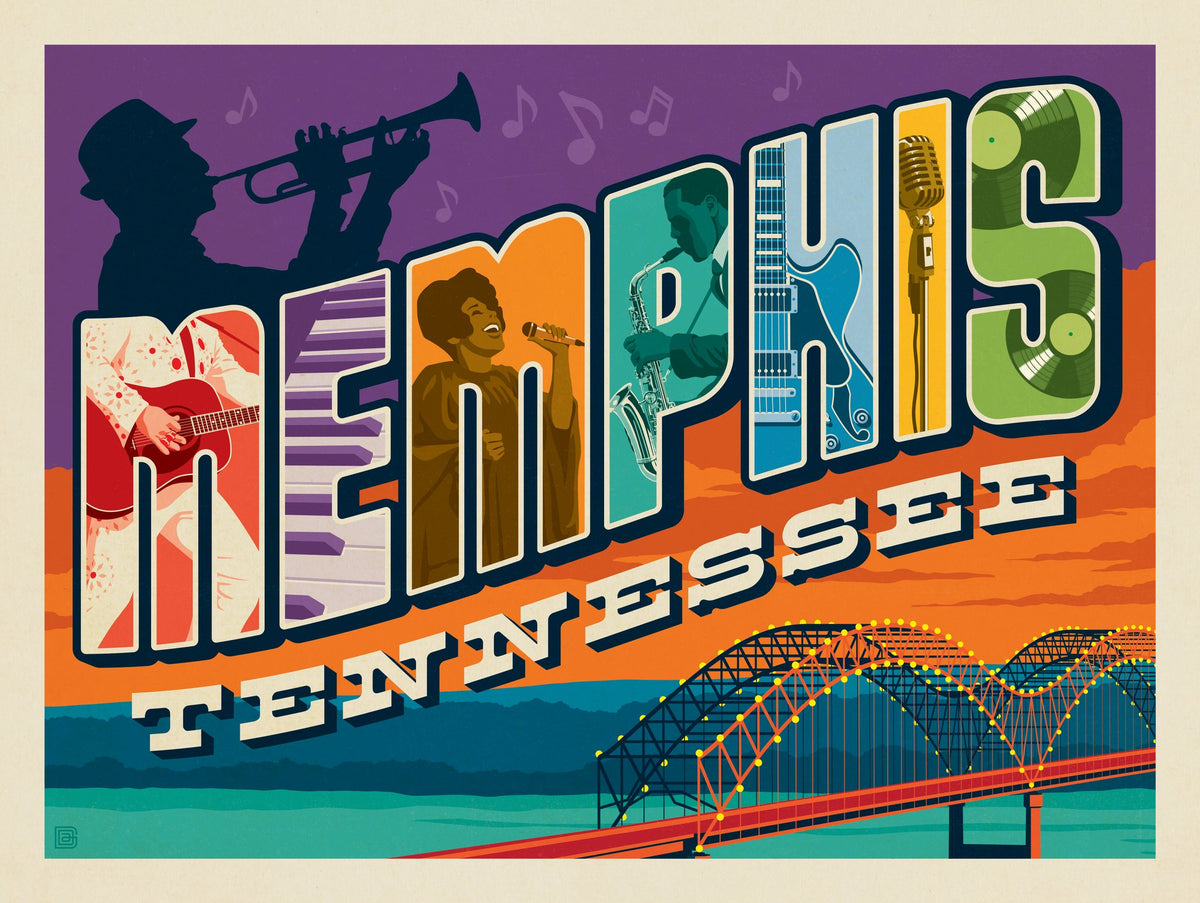 Memphis, TN: Picture Letters - Puzzle - Artwork