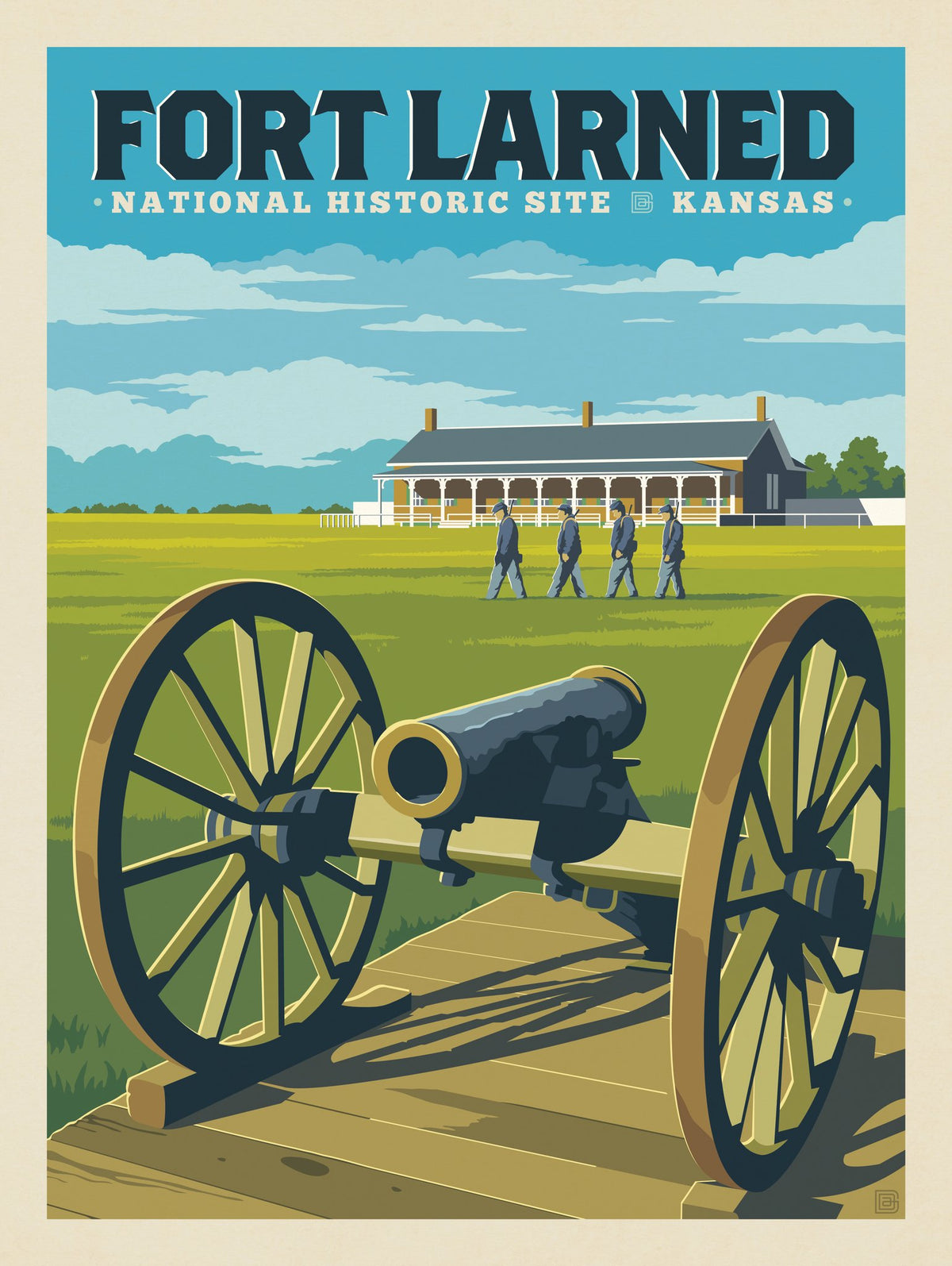 Fort Larned National Historic Site, KS: Cannon - Puzzle - Artwork