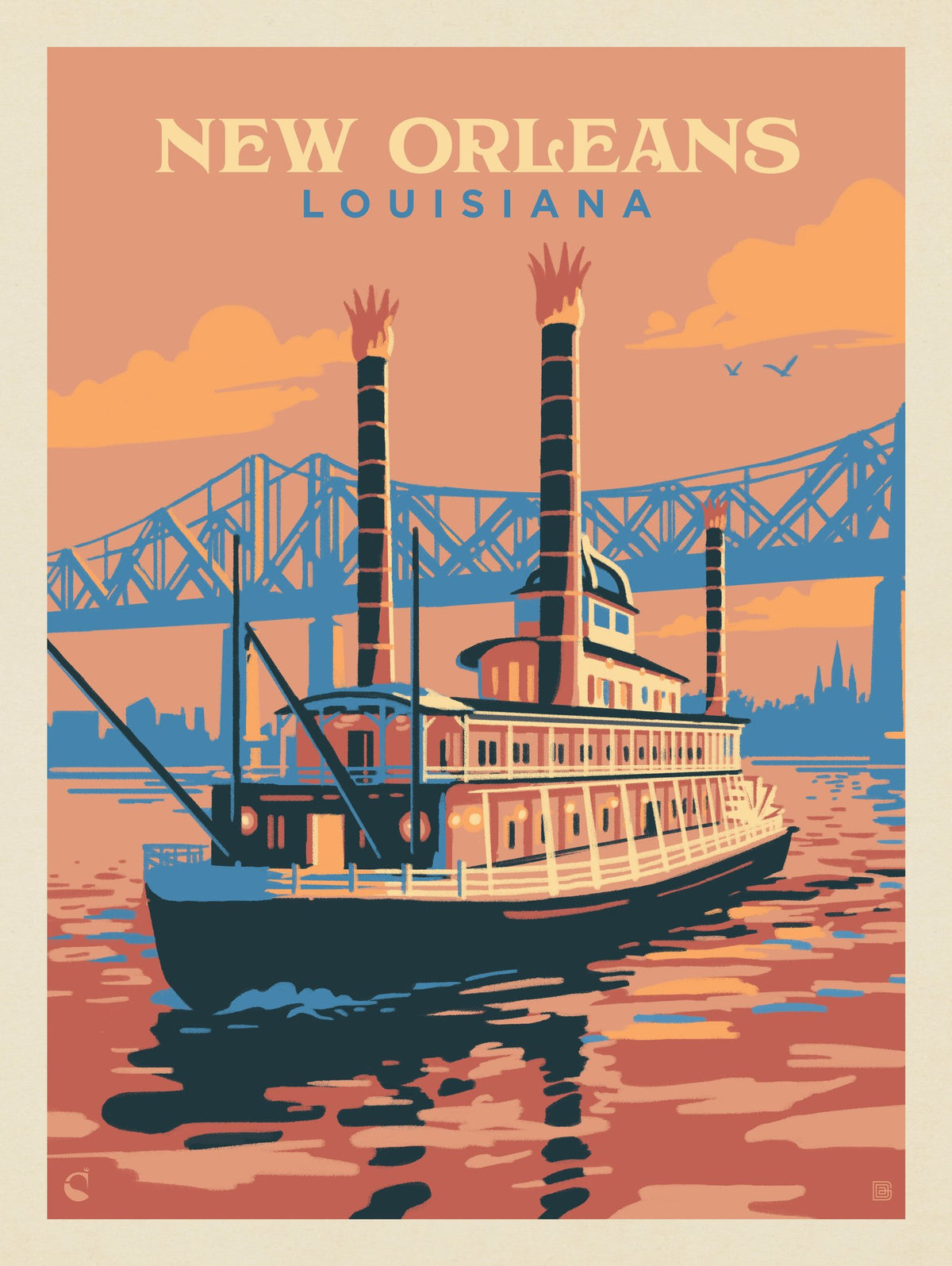 USA-New Orleans: Sunset River Cruise - Puzzle - Artwork