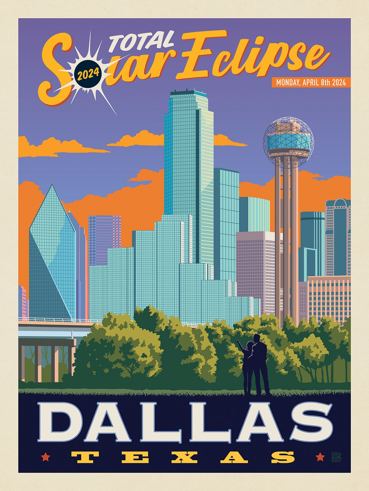 2024 Total Solar Eclipse: Dallas, Texas - Puzzle - Artwork