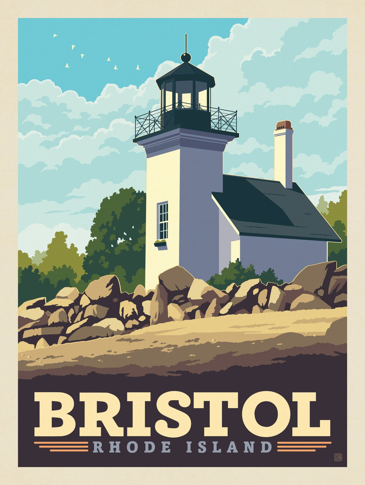 Bristol, Rhode Island: Bristol Ferry Lighthouse - Puzzle - Artwork