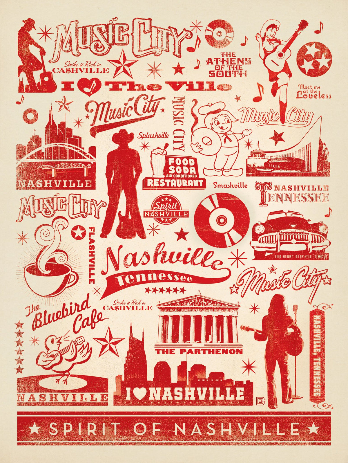 Music City Pattern Print - Puzzle - Artwork