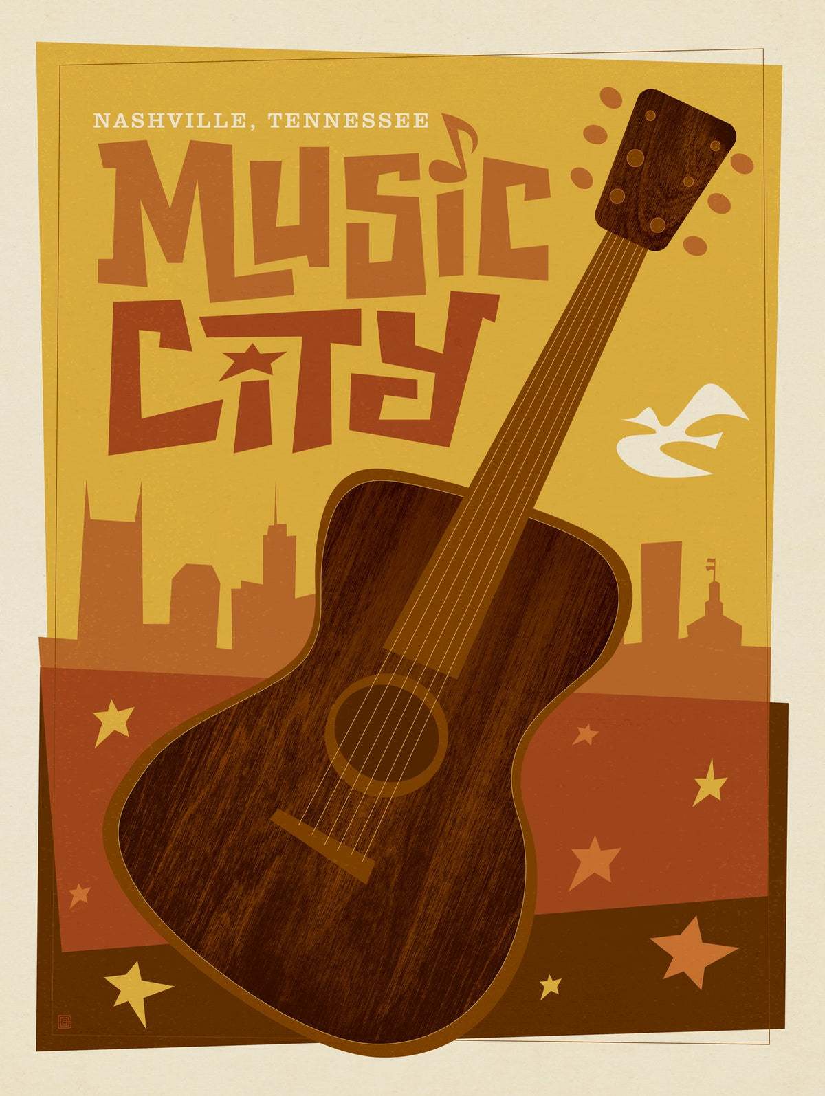 Mod Music City Print - Puzzle - Artwork