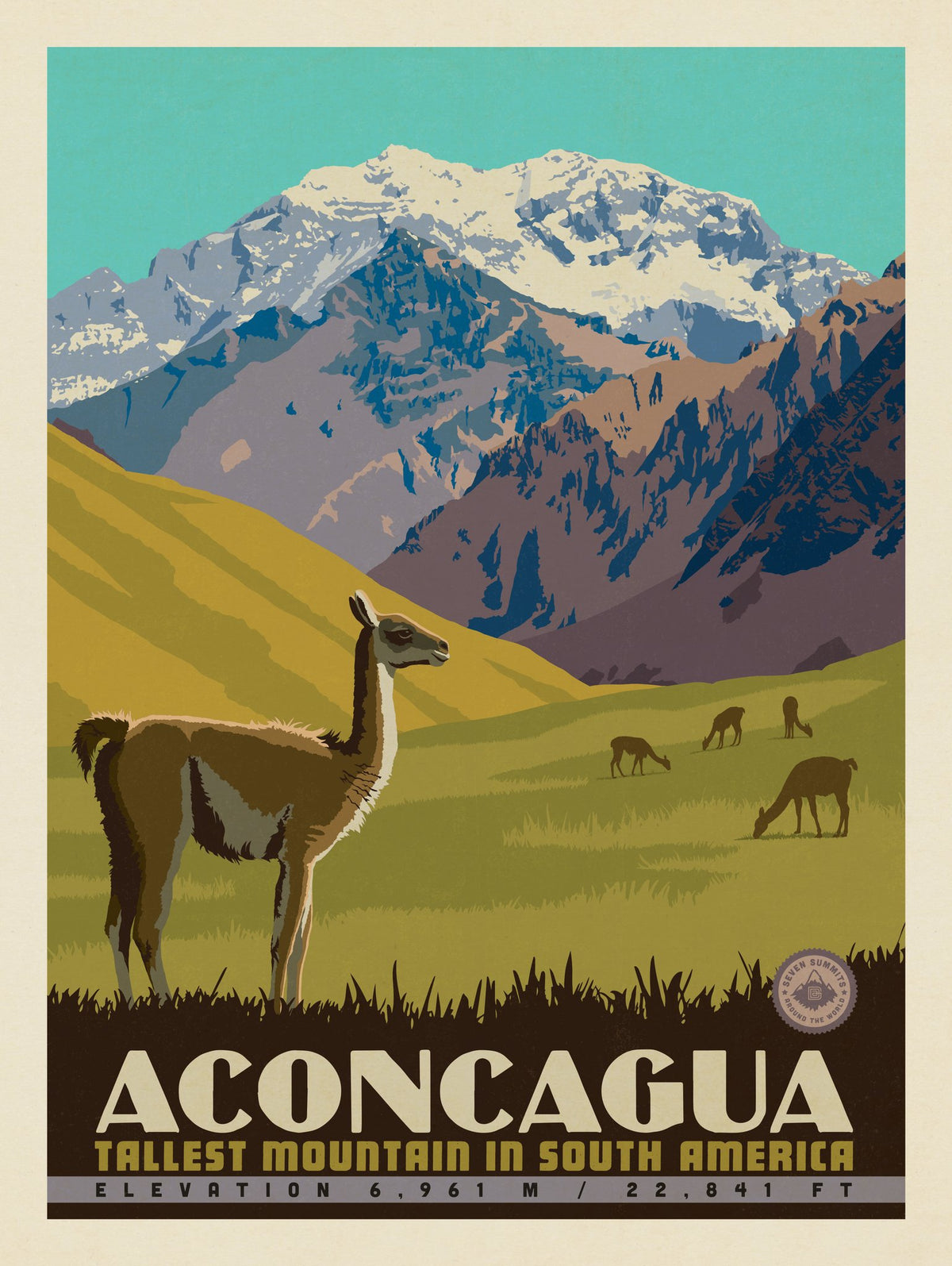 7 Summits: Aconcagua-Tallest Mountain in South America - Puzzle - Artwork
