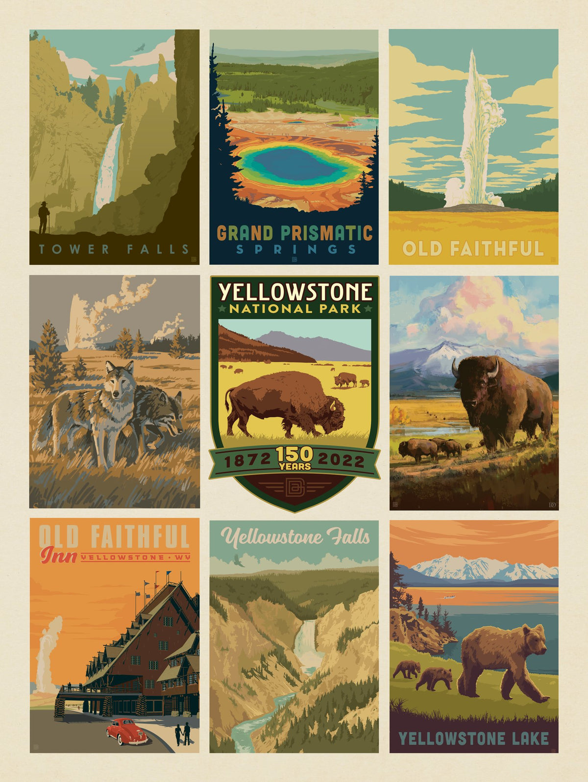 Yellowstone National Park: 150th Anniversary Commemorative Print - Puzzle - Artwork