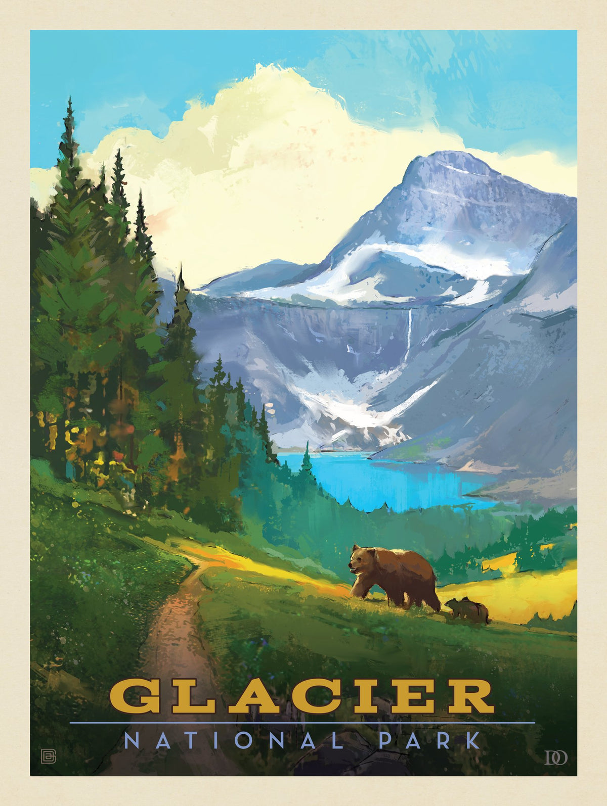 Glacier National Park: Indian Pass - Puzzle - Artwork