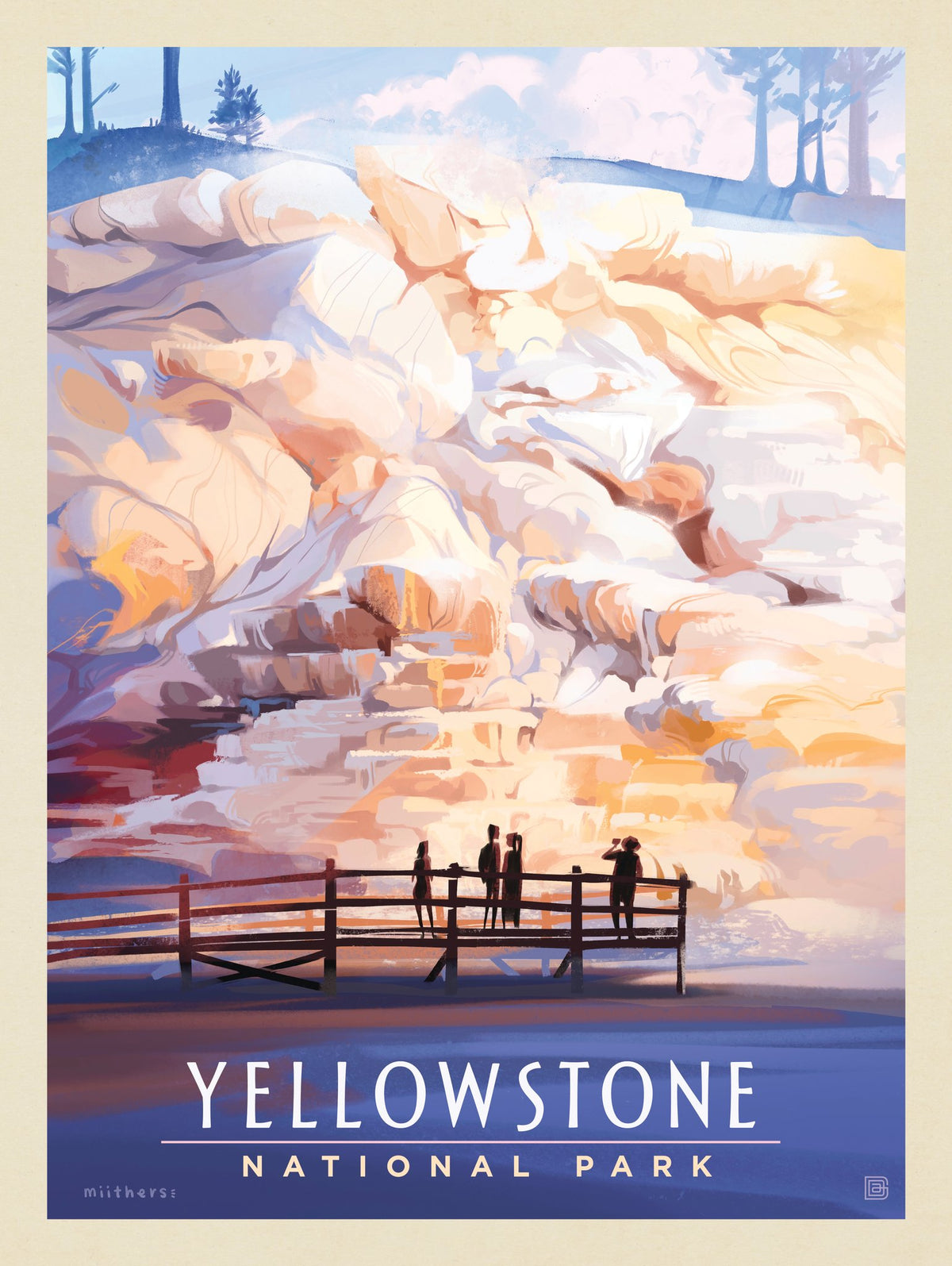 Yellowstone National Park: Mammoth Hot Springs Terraces - Puzzle - Artwork