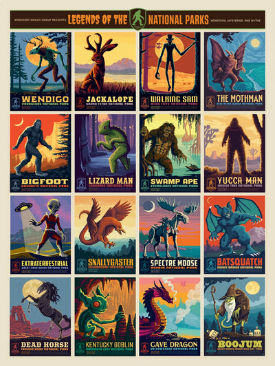 Legends Of The National Parks: 16-Image Print - Puzzle