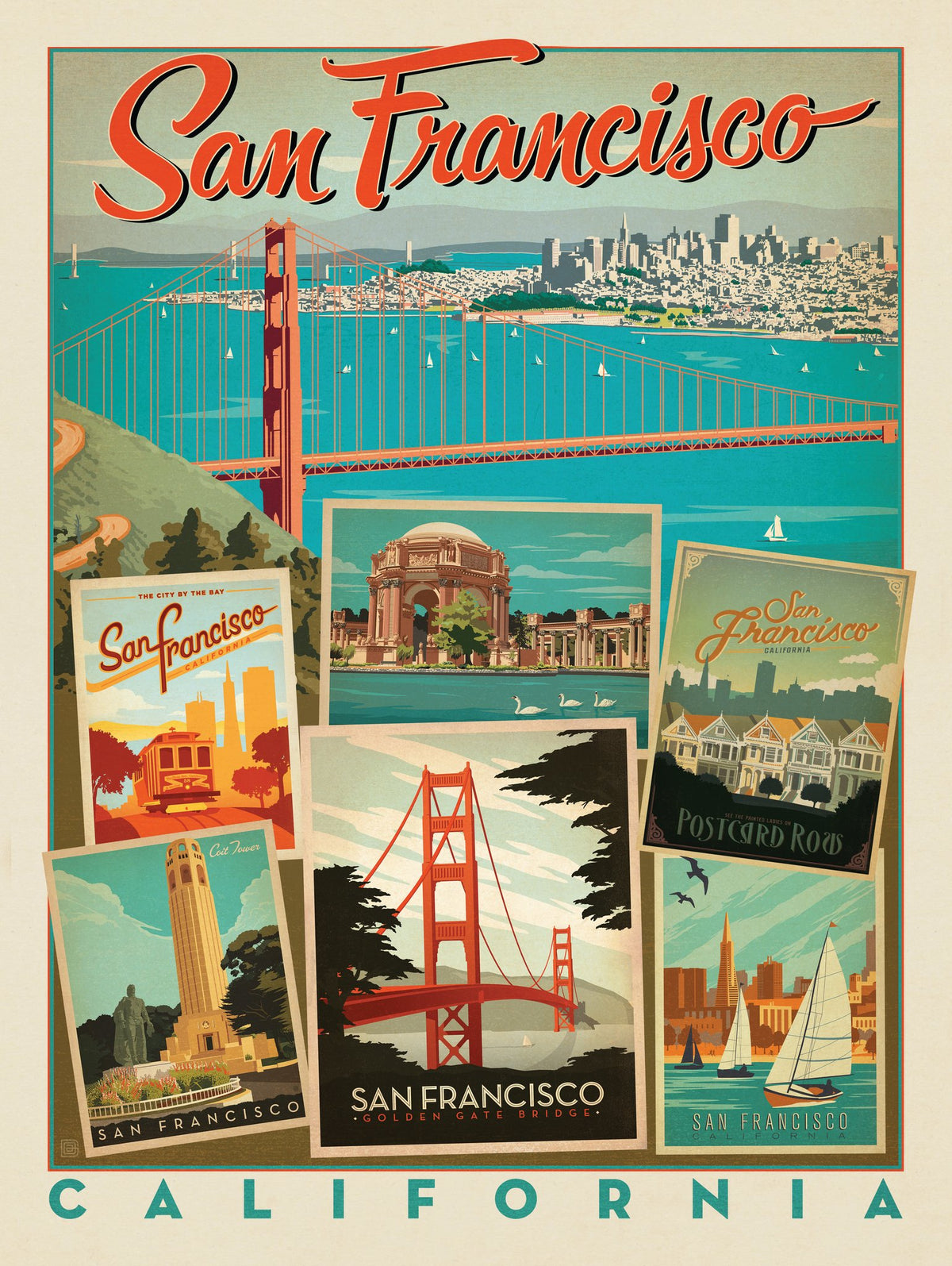 San Francisco: Multi-Image Collage Print - Puzzle - Artwork