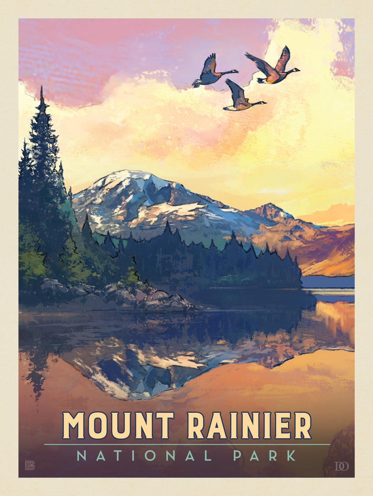 Mount Rainier National Park: Daybreak - Puzzle - Artwork