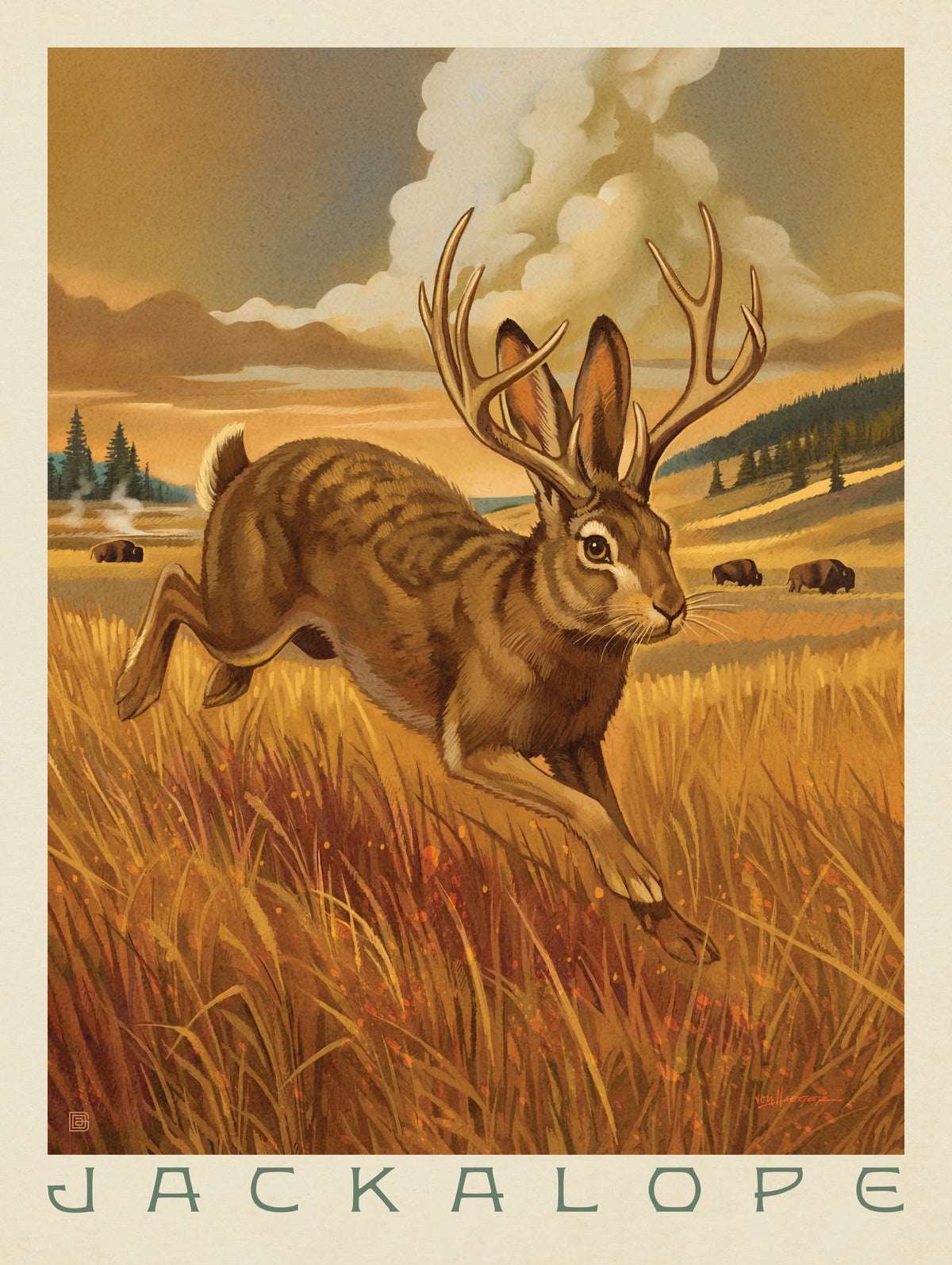 Legends Of The National Parks: Scampering Jackalope - Puzzle - Artwork