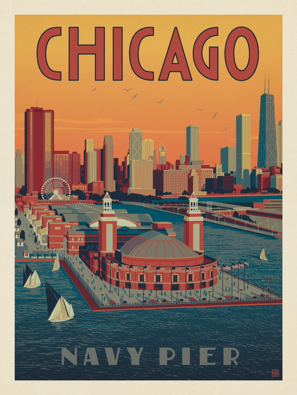 Chicago: Navy Pier Aerial View - Puzzle - Artwork