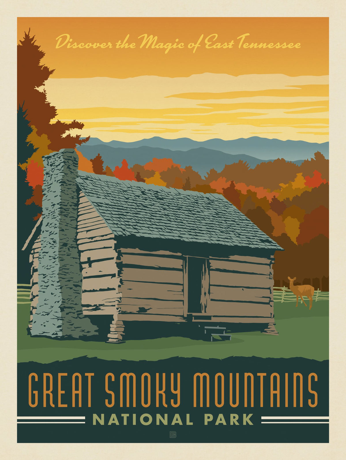 Great Smoky Mountains National Park: Cabin - Puzzle - Artwork