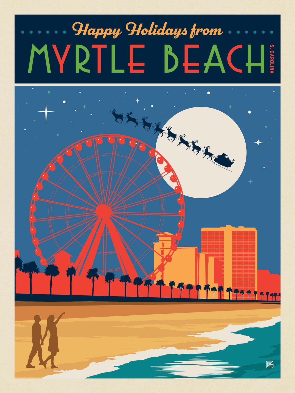 Happy Holidays From Myrtle Beach, SC - Puzzle - Artwork