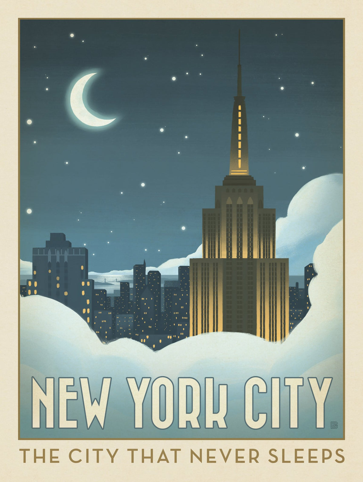 New York City: Moonlit Clouds - Puzzle - Artwork