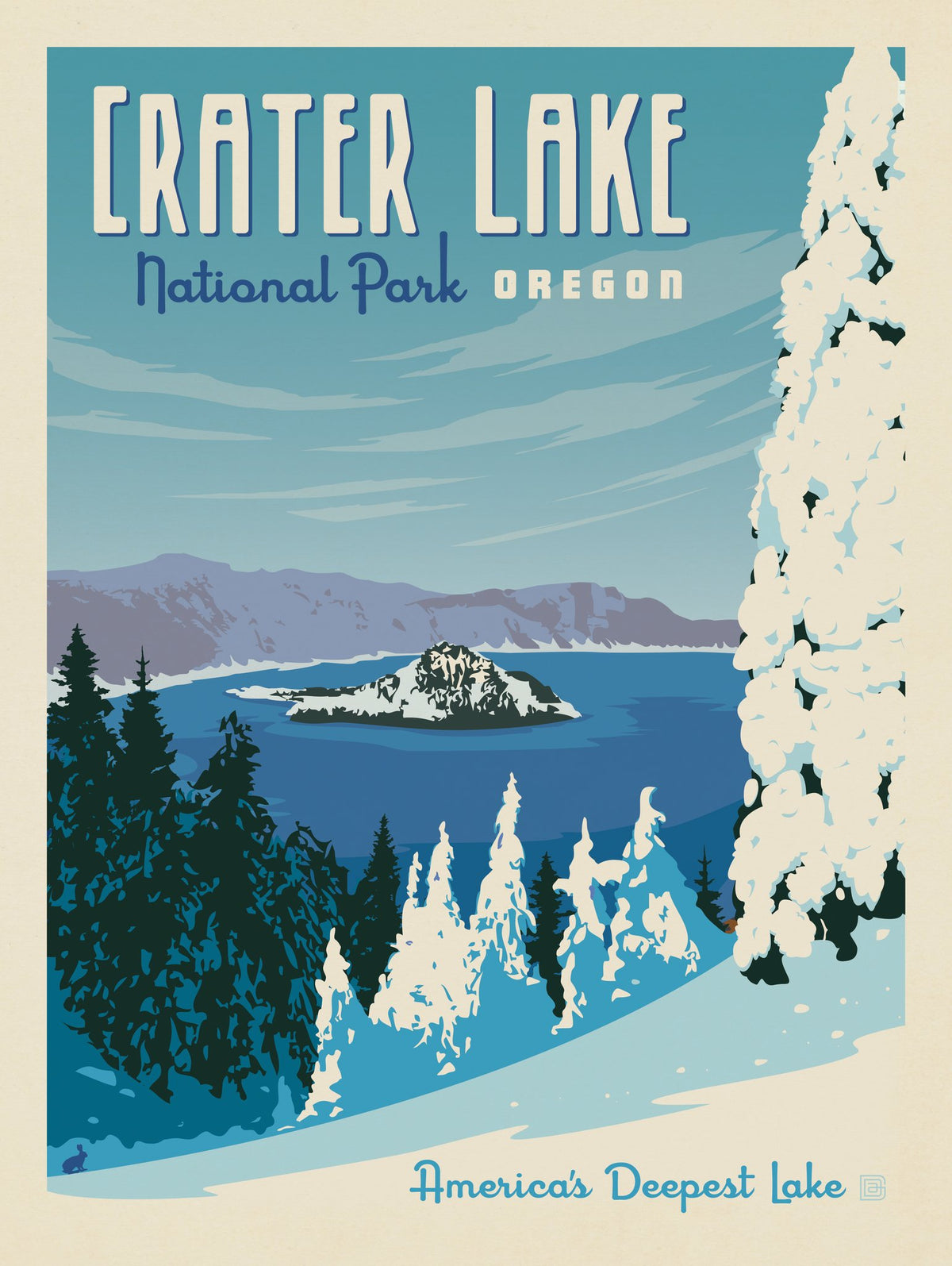 Crater Lake National Park: Winter - Puzzle - Artwork