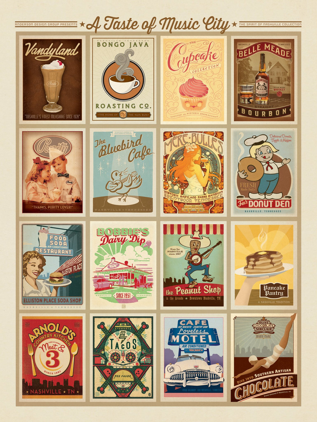 Taste of Nashville Multi-Image Print - Puzzle - Artwork