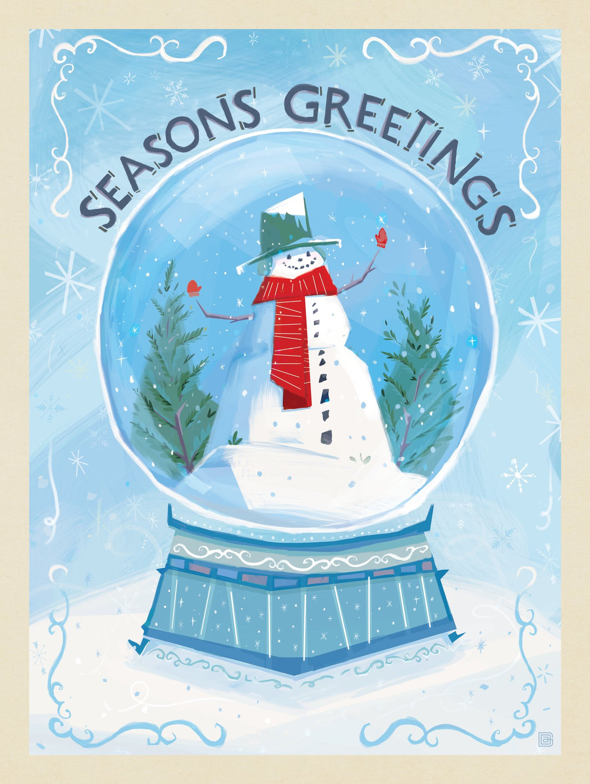 A Greeting Card: Seasons Greetings (Snow Globe) - Puzzle - Artwork