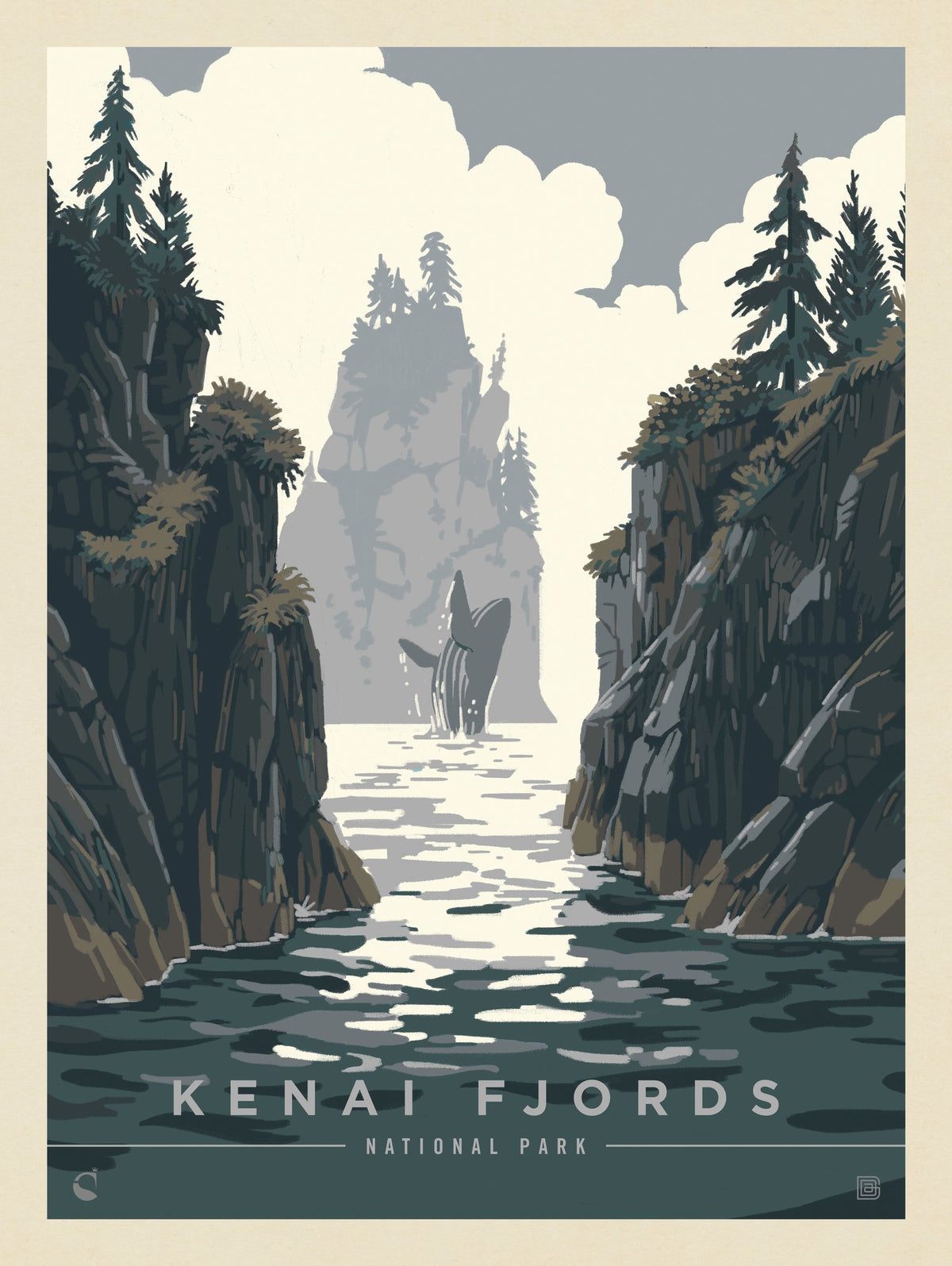Kenai Fjords National Park: Whale Watching - Puzzle - Artwork