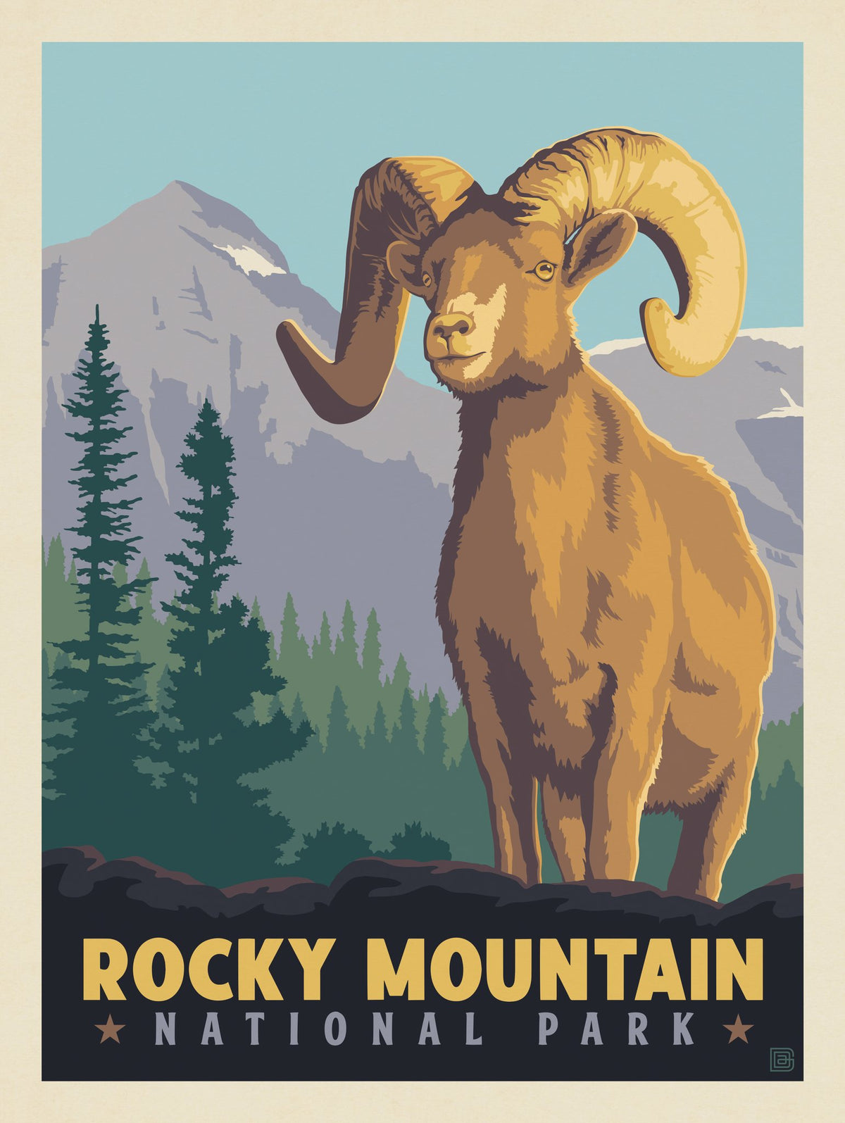 Rocky Mountain National Park: Bighorn Sheep - Puzzle - Artwork