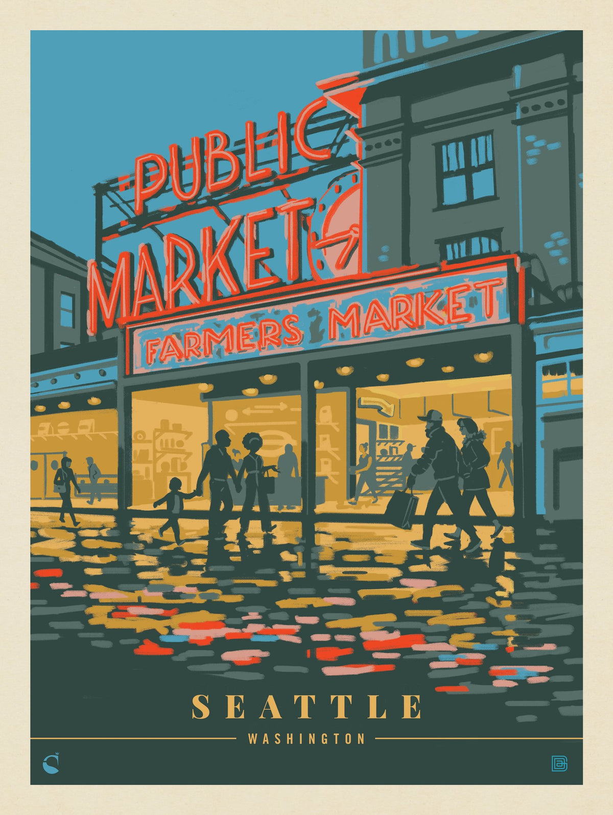 USA-Seattle, WA: Morning at the Market - Puzzle - Artwork