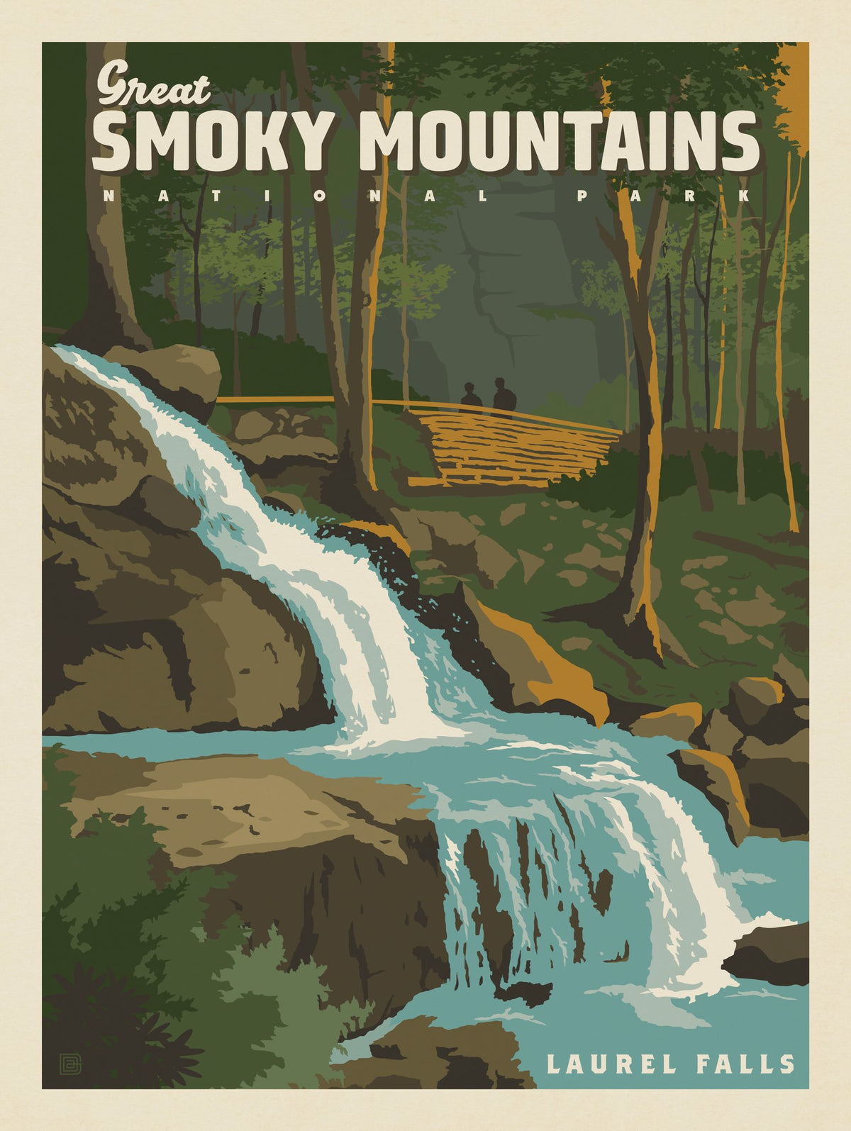 Great Smoky Mountains National Park: Laurel Falls - Puzzle - Artwork