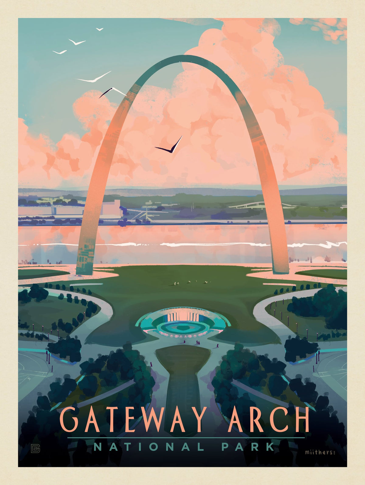 Gateway Arch National Park: Bird's-eye View - Puzzle - Artwork
