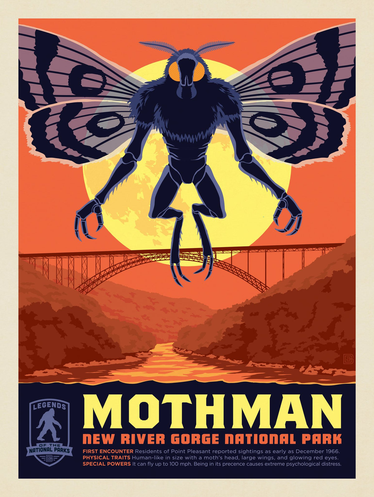 Legends Of The National Parks: New River Gorge's MothMan Returns - Puzzle - Artwork