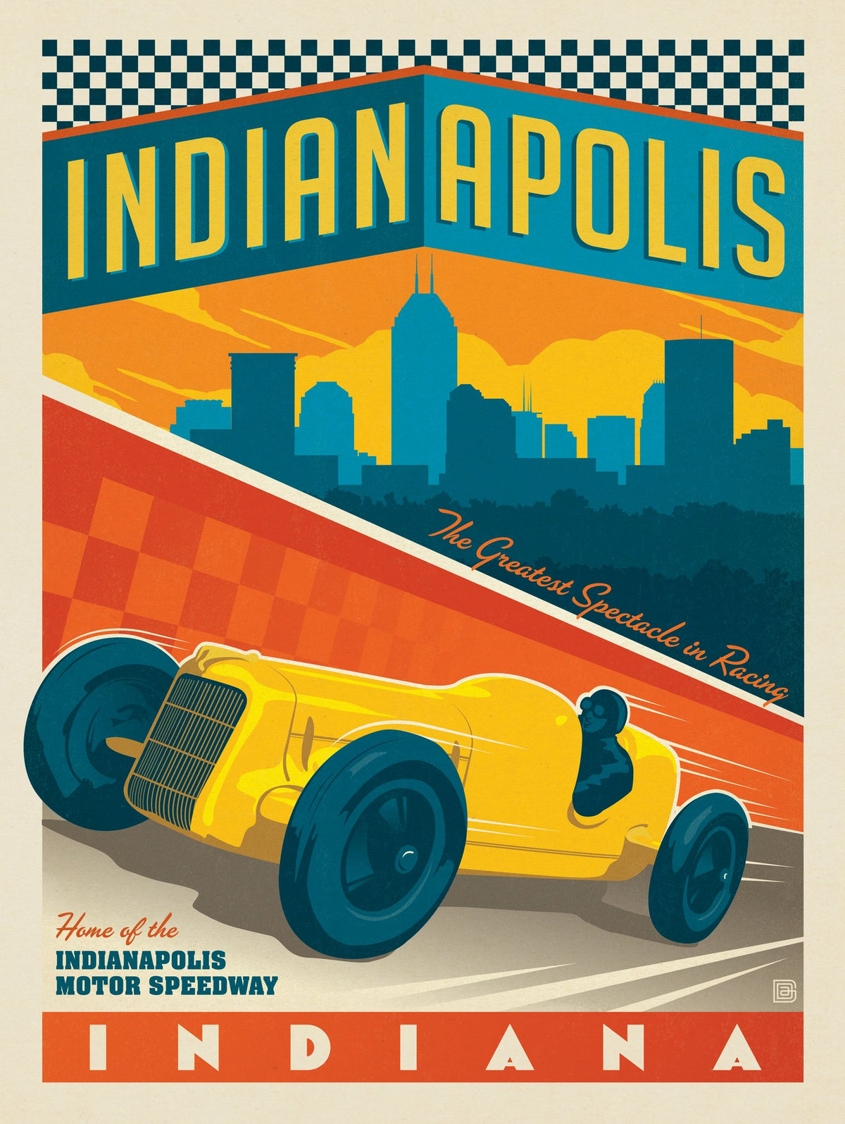 Indianapolis, IN: Vintage Racer - Puzzle - Artwork
