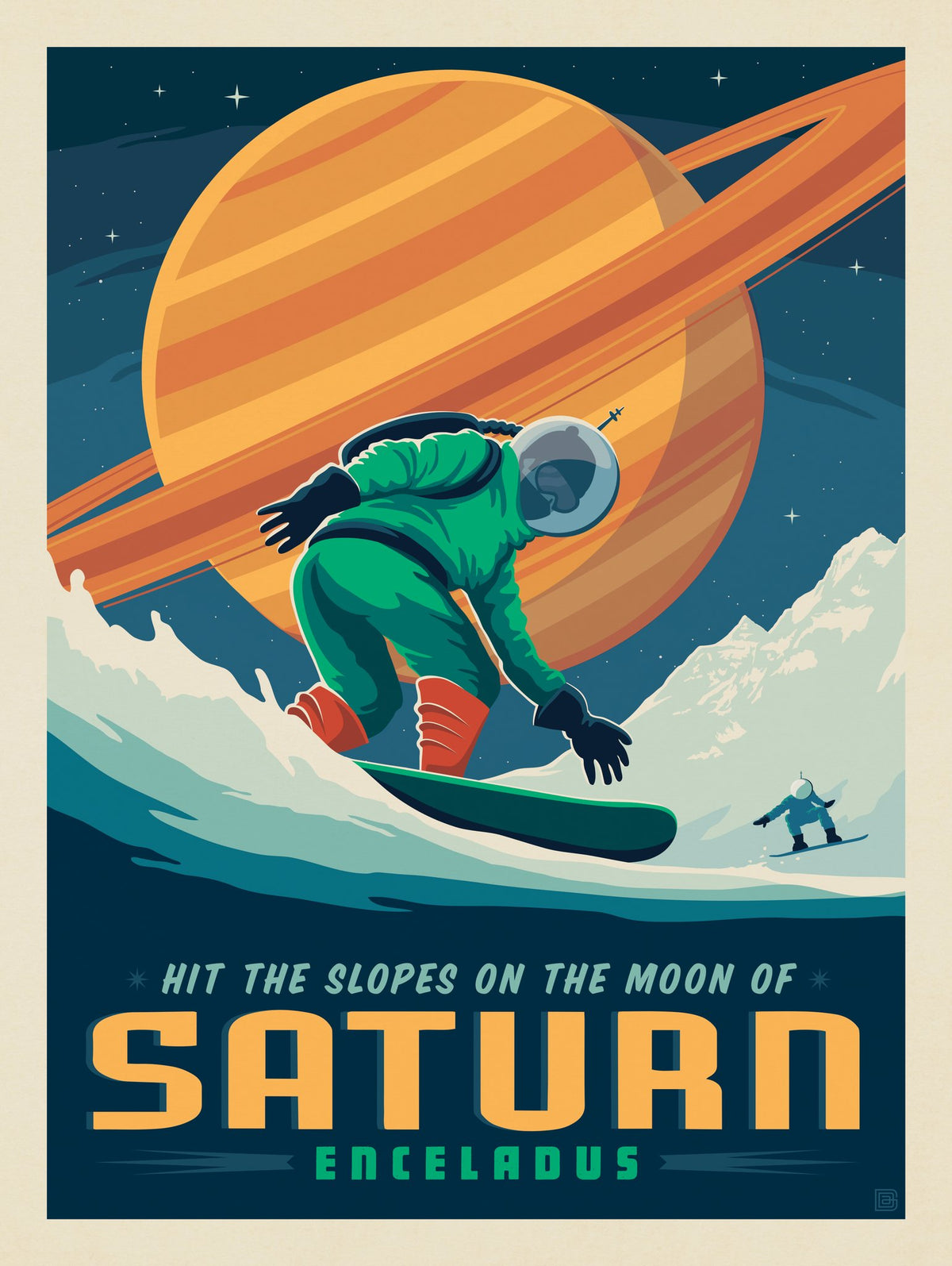 Saturn: Enceladus Snowboarding - Puzzle - Artwork