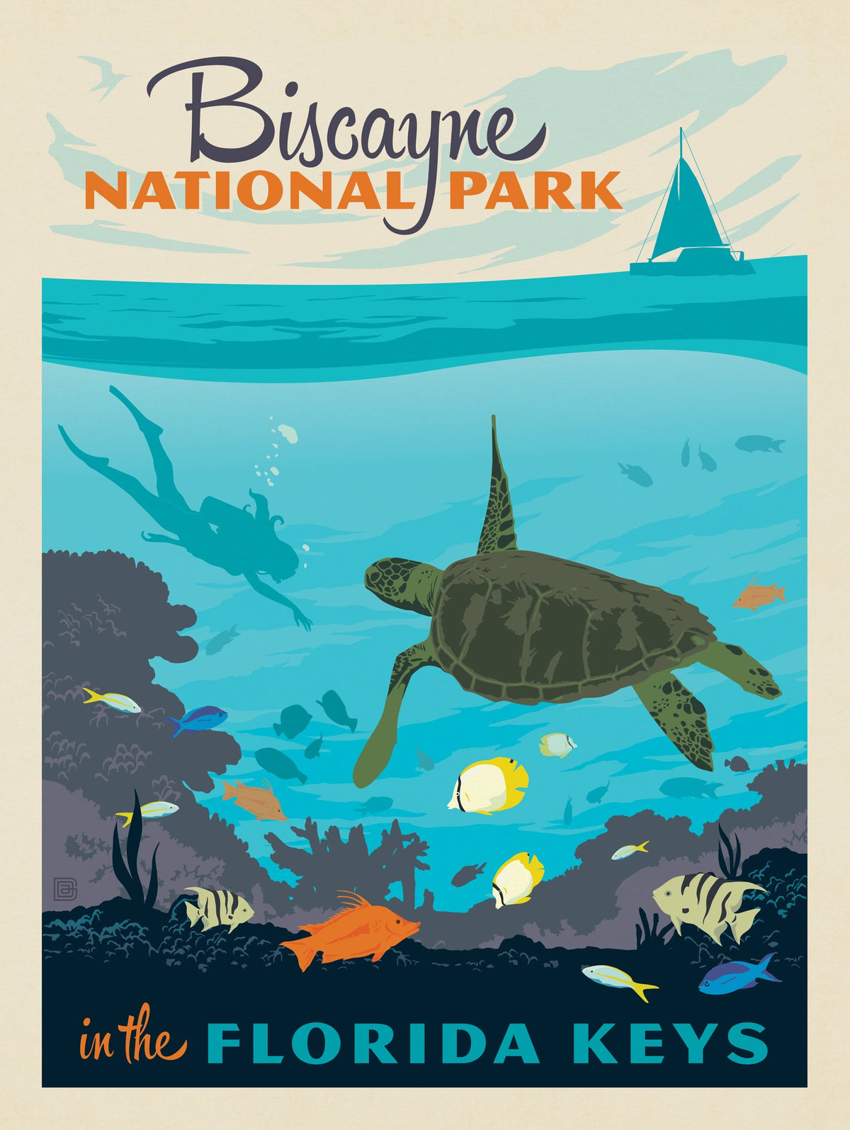 Biscayne National Park: Diver - Puzzle - Artwork