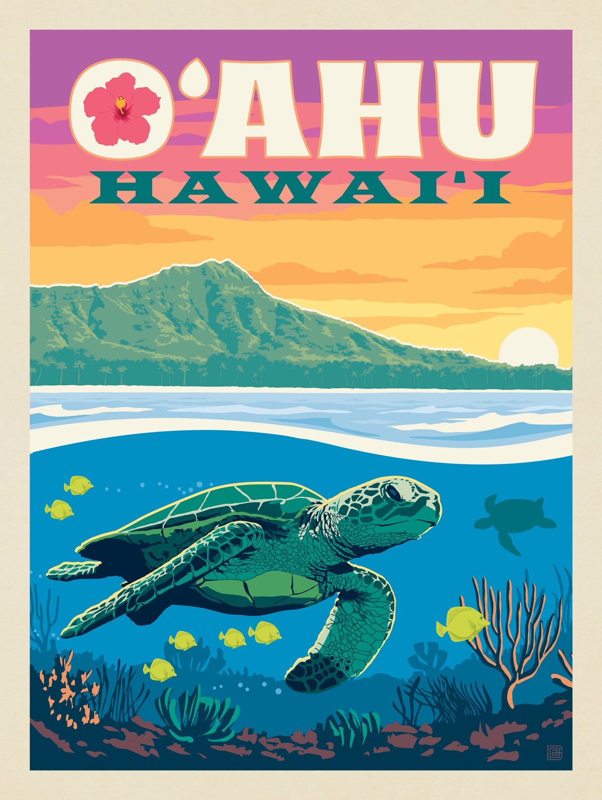 Hawaii: O'ahu (Sea Turtle) - Puzzle - Artwork