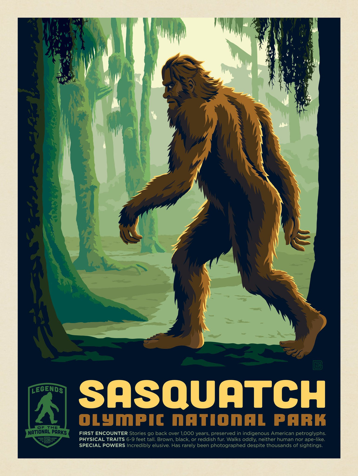 Legends Of The National Parks: Olympic's Sasquatch - Puzzle - Artwork
