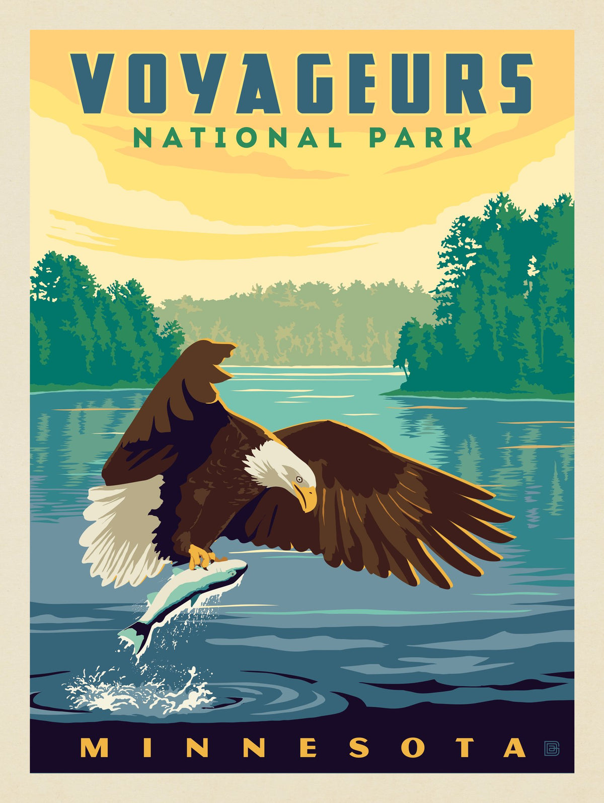 Voyageurs National Park: Sunset Eagle - Puzzle - Artwork