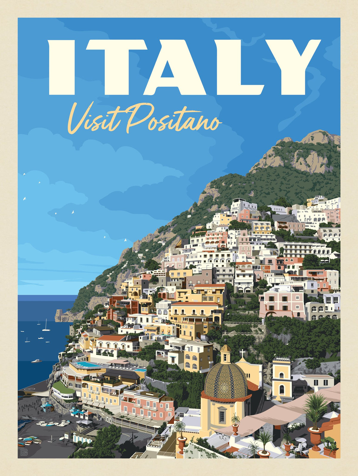Italy: Positano - Puzzle - Artwork