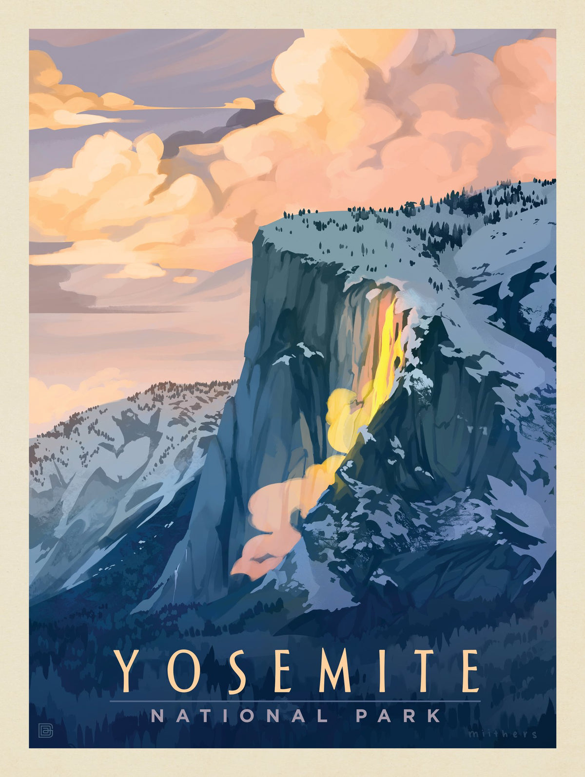 Yosemite National Park: Horsetail Fall - Puzzle - Artwork