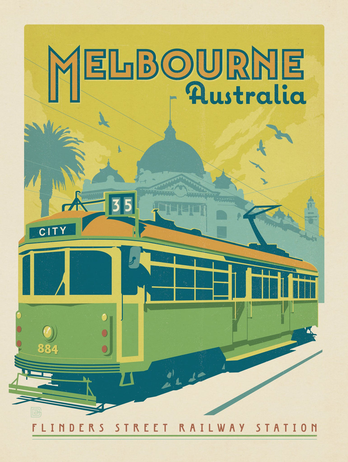 Australia: Melbourne Tram Car - Puzzle - Artwork