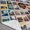 63 National Park Posters Plush Sherpa Blanket