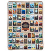 63 National Park Posters Plush Sherpa Blanket