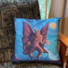 Mothman Throw Pillow in a room