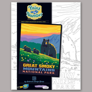 Paint-By-Numbers Kit: Great Smoky Mountains Bears