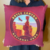 18"x18" Throw Pillow: Emblem of Bryce Canyon National Park