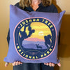 18"x18" Throw Pillow: Emblem of Joshua Tree National Park