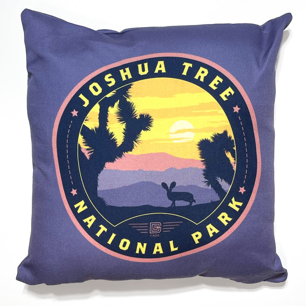 18"x18" Throw Pillow: Emblem of Joshua Tree National Park