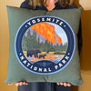 18"x18" Throw Pillow: Emblem of Yosemite National Park