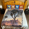 Joshua Tree Woven Blanket on Bed